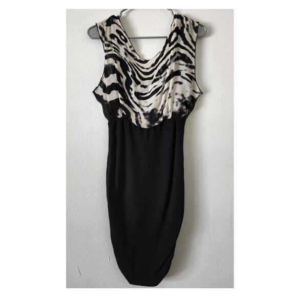 Alice + Olivia Zebra Top Blouson Silk Blend Slouchy Dress Size Small - Picture 2 of 9